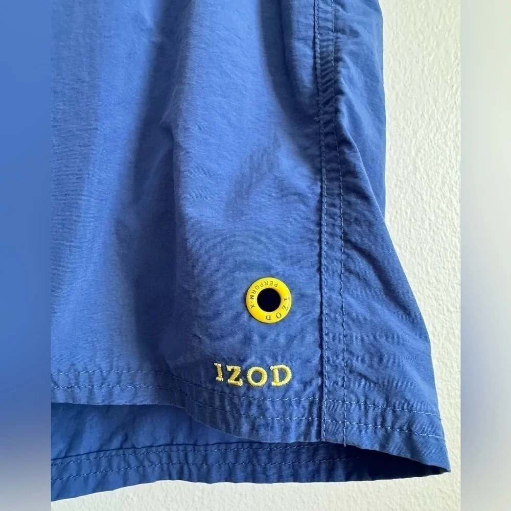 IZOD Men’s Blue and Yellow Swim Trunks Size XL